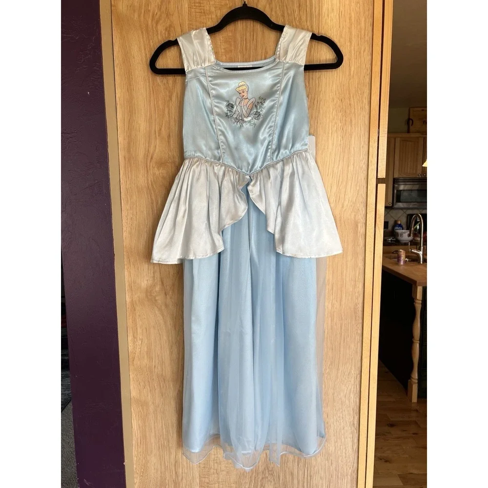 Disney Store Cinderella Princess Dress   Deluxe Nightgown Costume Girls 9/10 New